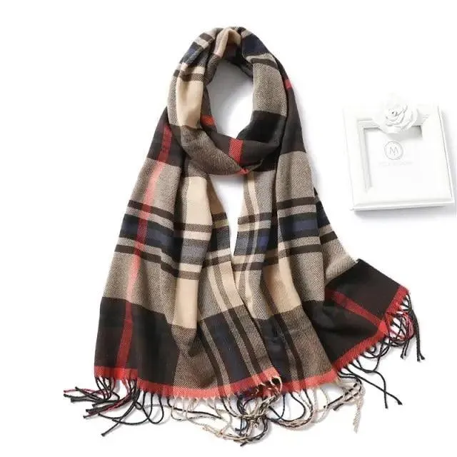 Women Winter Warm Scarf Shawl Fashion Plain  Soft Long Scarves For Women Casual Wear Travel Friendly Scarfs  Warm Winter Scarf Double Sided Thick Shawl Women Students Scarf
