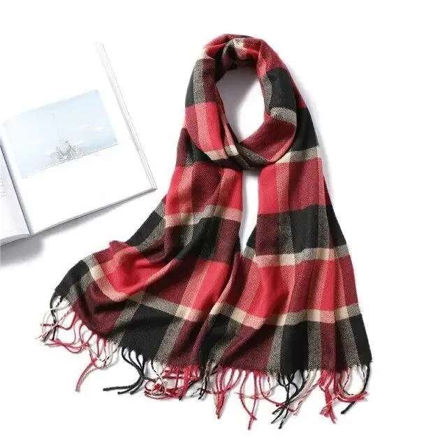 Women Winter Warm Scarf Shawl Fashion Plain  Soft Long Scarves For Women Casual Wear Travel Friendly Scarfs  Warm Winter Scarf Double Sided Thick Shawl Women Students Scarf