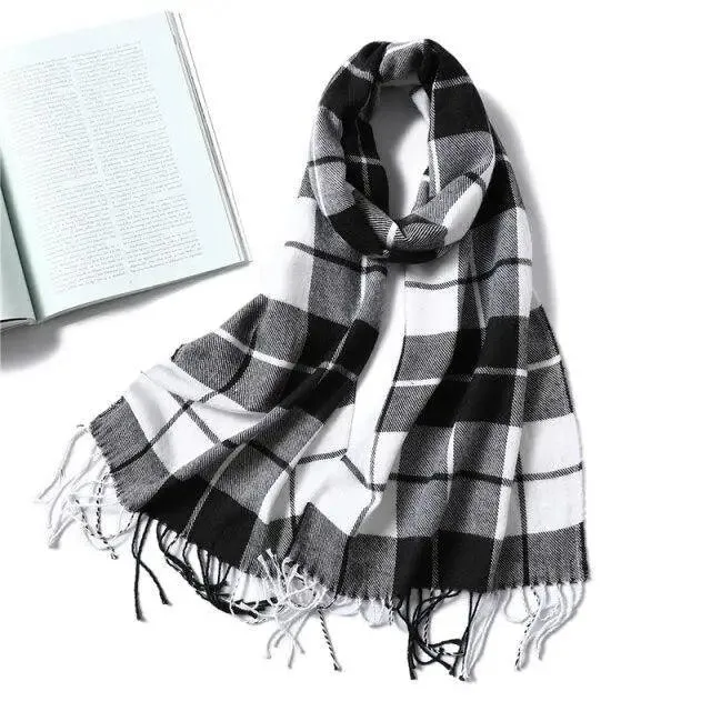 Women Winter Warm Scarf Shawl Fashion Plain  Soft Long Scarves For Women Casual Wear Travel Friendly Scarfs  Warm Winter Scarf Double Sided Thick Shawl Women Students Scarf