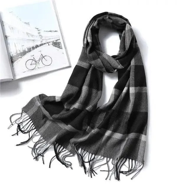 Women Winter Warm Scarf Shawl Fashion Plain  Soft Long Scarves For Women Casual Wear Travel Friendly Scarfs  Warm Winter Scarf Double Sided Thick Shawl Women Students Scarf