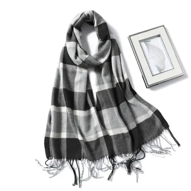 Women Winter Warm Scarf Shawl Fashion Plain  Soft Long Scarves For Women Casual Wear Travel Friendly Scarfs  Warm Winter Scarf Double Sided Thick Shawl Women Students Scarf
