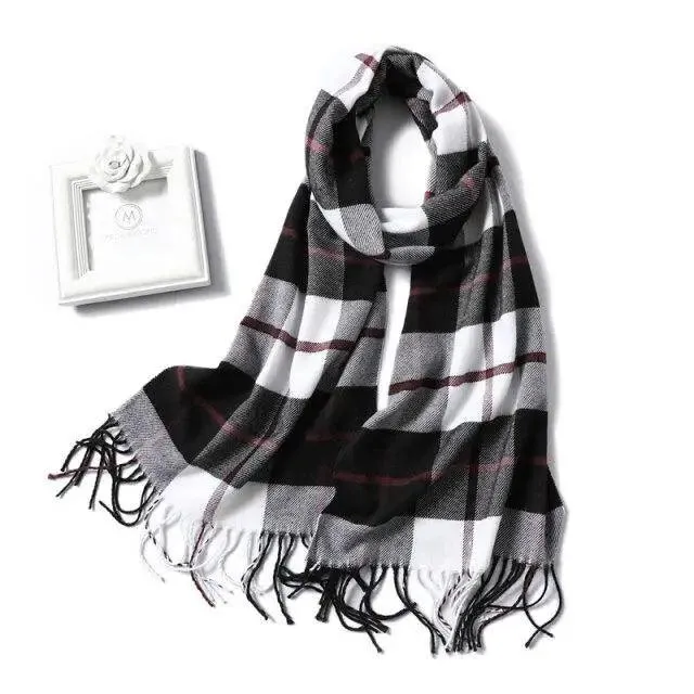 Women Winter Warm Scarf Shawl Fashion Plain  Soft Long Scarves For Women Casual Wear Travel Friendly Scarfs  Warm Winter Scarf Double Sided Thick Shawl Women Students Scarf
