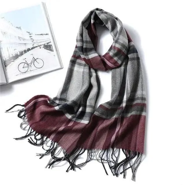 Women Winter Warm Scarf Shawl Fashion Plain  Soft Long Scarves For Women Casual Wear Travel Friendly Scarfs  Warm Winter Scarf Double Sided Thick Shawl Women Students Scarf