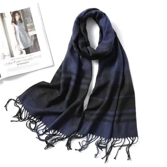 Women Winter Warm Scarf Shawl Fashion Plain  Soft Long Scarves For Women Casual Wear Travel Friendly Scarfs  Warm Winter Scarf Double Sided Thick Shawl Women Students Scarf