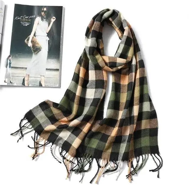 Women Winter Warm Scarf Shawl Fashion Plain  Soft Long Scarves For Women Casual Wear Travel Friendly Scarfs  Warm Winter Scarf Double Sided Thick Shawl Women Students Scarf