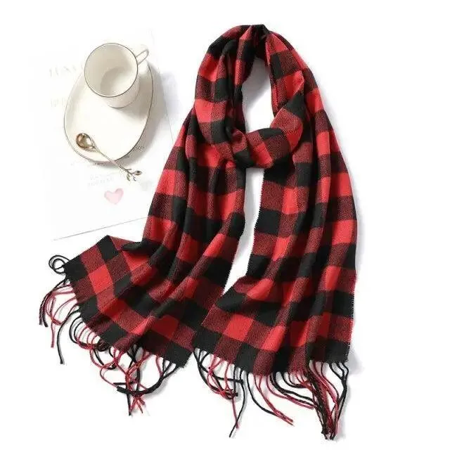 Women Winter Warm Scarf Shawl Fashion Plain  Soft Long Scarves For Women Casual Wear Travel Friendly Scarfs  Warm Winter Scarf Double Sided Thick Shawl Women Students Scarf