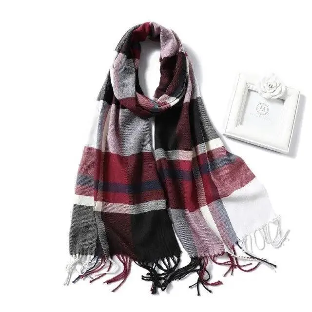 Women Winter Warm Scarf Shawl Fashion Plain  Soft Long Scarves For Women Casual Wear Travel Friendly Scarfs  Warm Winter Scarf Double Sided Thick Shawl Women Students Scarf