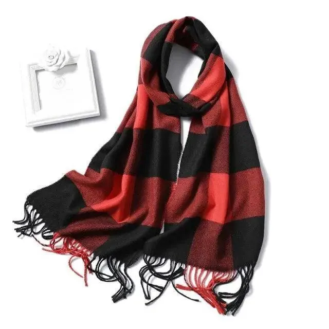 Women Winter Warm Scarf Shawl Fashion Plain  Soft Long Scarves For Women Casual Wear Travel Friendly Scarfs  Warm Winter Scarf Double Sided Thick Shawl Women Students Scarf