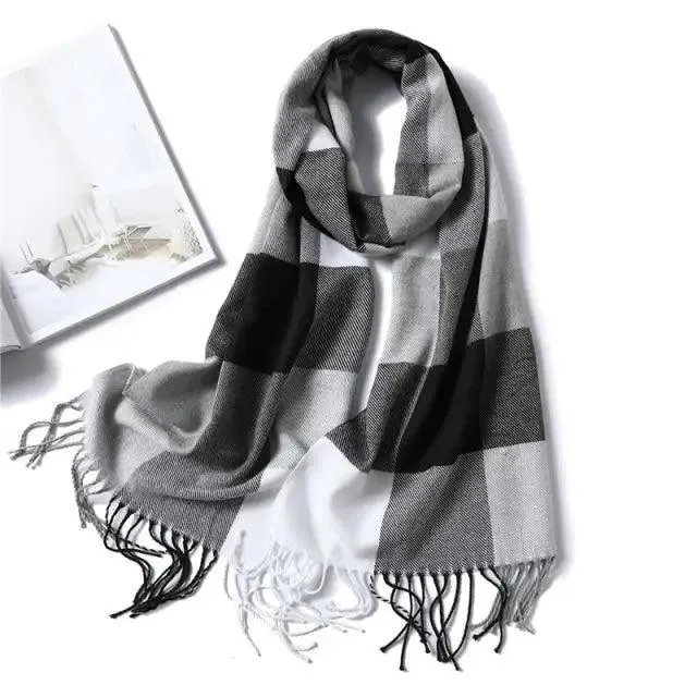 Women Winter Warm Scarf Shawl Fashion Plain  Soft Long Scarves For Women Casual Wear Travel Friendly Scarfs  Warm Winter Scarf Double Sided Thick Shawl Women Students Scarf