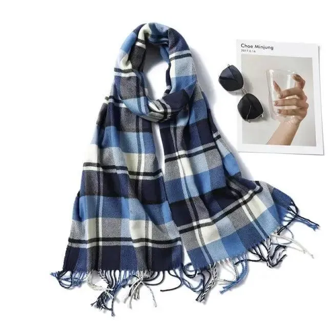 Women Winter Warm Scarf Shawl Fashion Plain  Soft Long Scarves For Women Casual Wear Travel Friendly Scarfs  Warm Winter Scarf Double Sided Thick Shawl Women Students Scarf