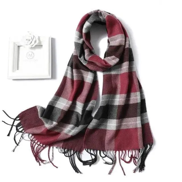 Women Winter Warm Scarf Shawl Fashion Plain  Soft Long Scarves For Women Casual Wear Travel Friendly Scarfs  Warm Winter Scarf Double Sided Thick Shawl Women Students Scarf