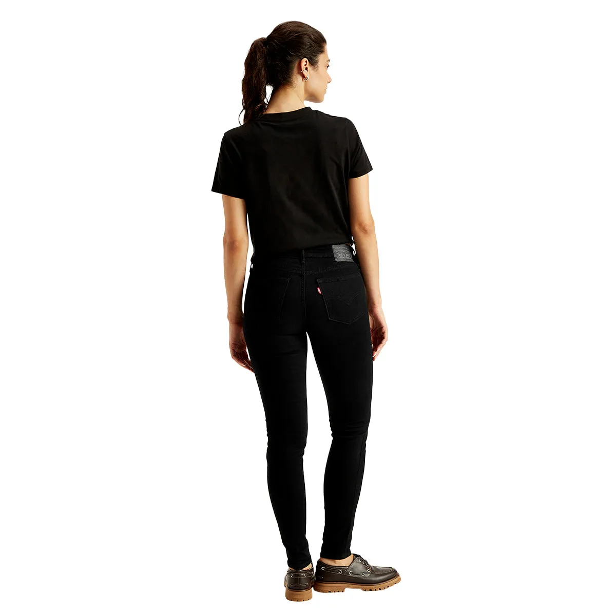 Women's 711 Black Skinny Fit Mid Rise Jeans