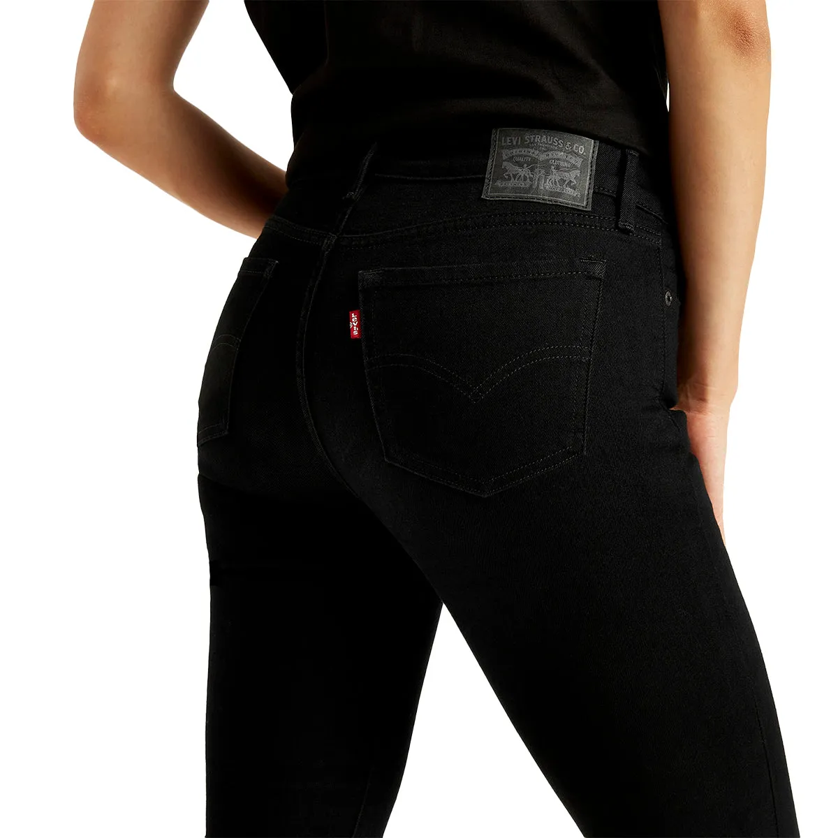 Women's 711 Black Skinny Fit Mid Rise Jeans