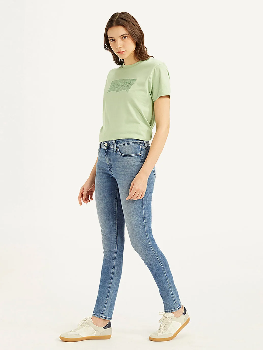 Women's 711 Blue Skinny Fit Mid Rise Jeans