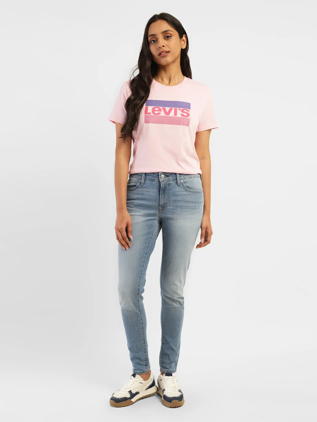 Women's 711 Blue Skinny Fit Mid Rise Jeans