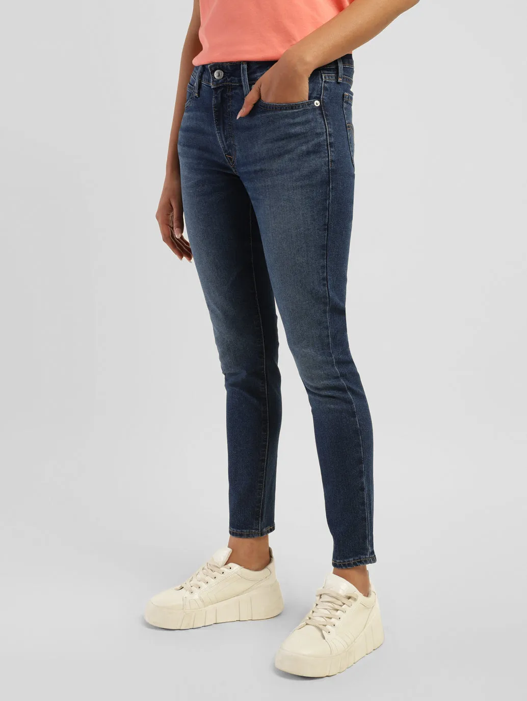 Women's 711 Blue Skinny Fit Mid Rise Jeans