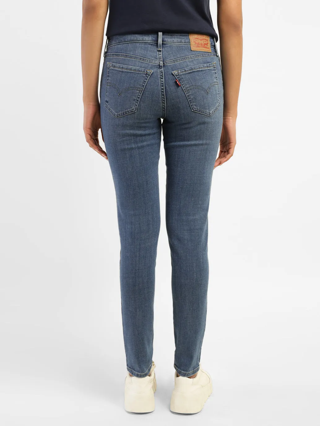 Women's 711 Blue Skinny Fit Mid Rise Jeans