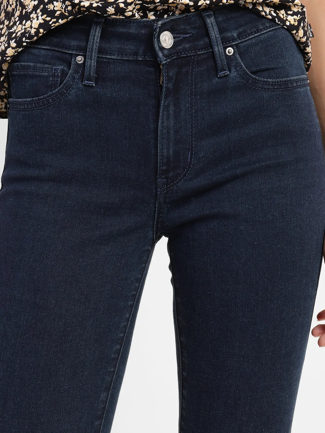 Women's 711 Blue Skinny Fit Mid Rise Jeans
