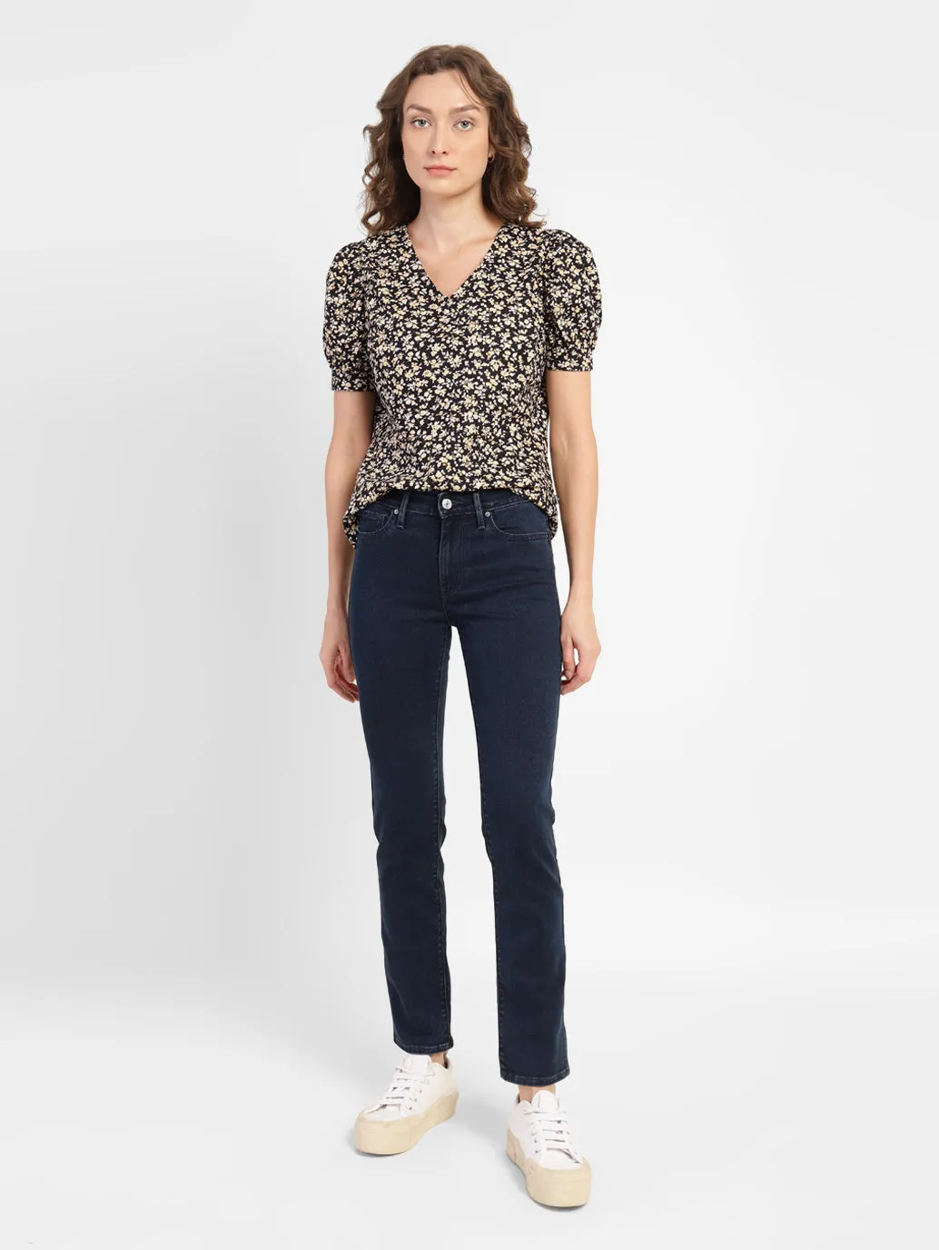 Women's 711 Blue Skinny Fit Mid Rise Jeans