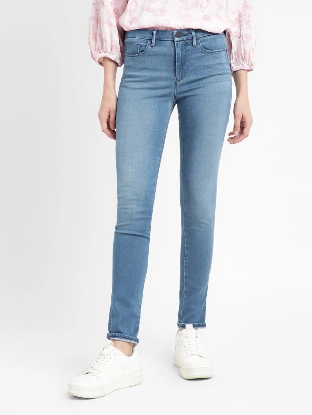 Women's 711 Blue Skinny Fit Mid Rise Jeans