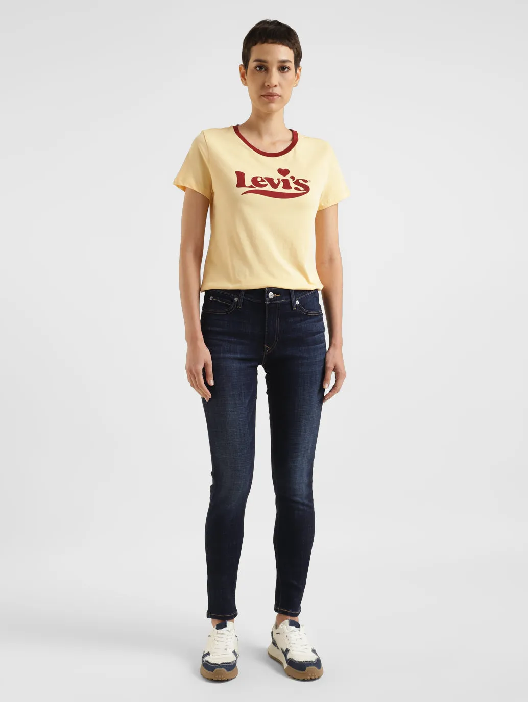 Women's 711 Blue Skinny Fit Mid Rise Jeans