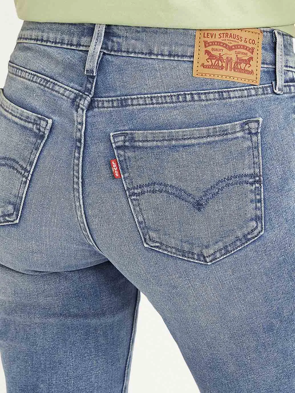 Women's 711 Blue Skinny Fit Mid Rise Jeans