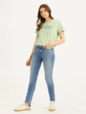 Women's 711 Blue Skinny Fit Mid Rise Jeans