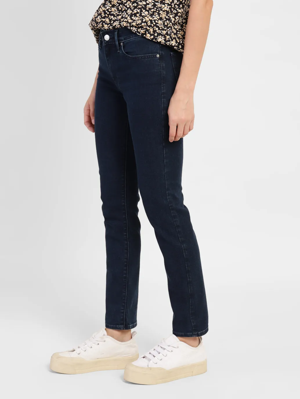 Women's 711 Blue Skinny Fit Mid Rise Jeans