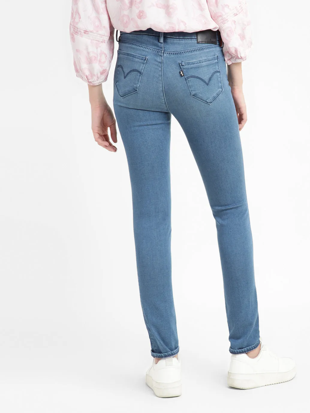 Women's 711 Blue Skinny Fit Mid Rise Jeans