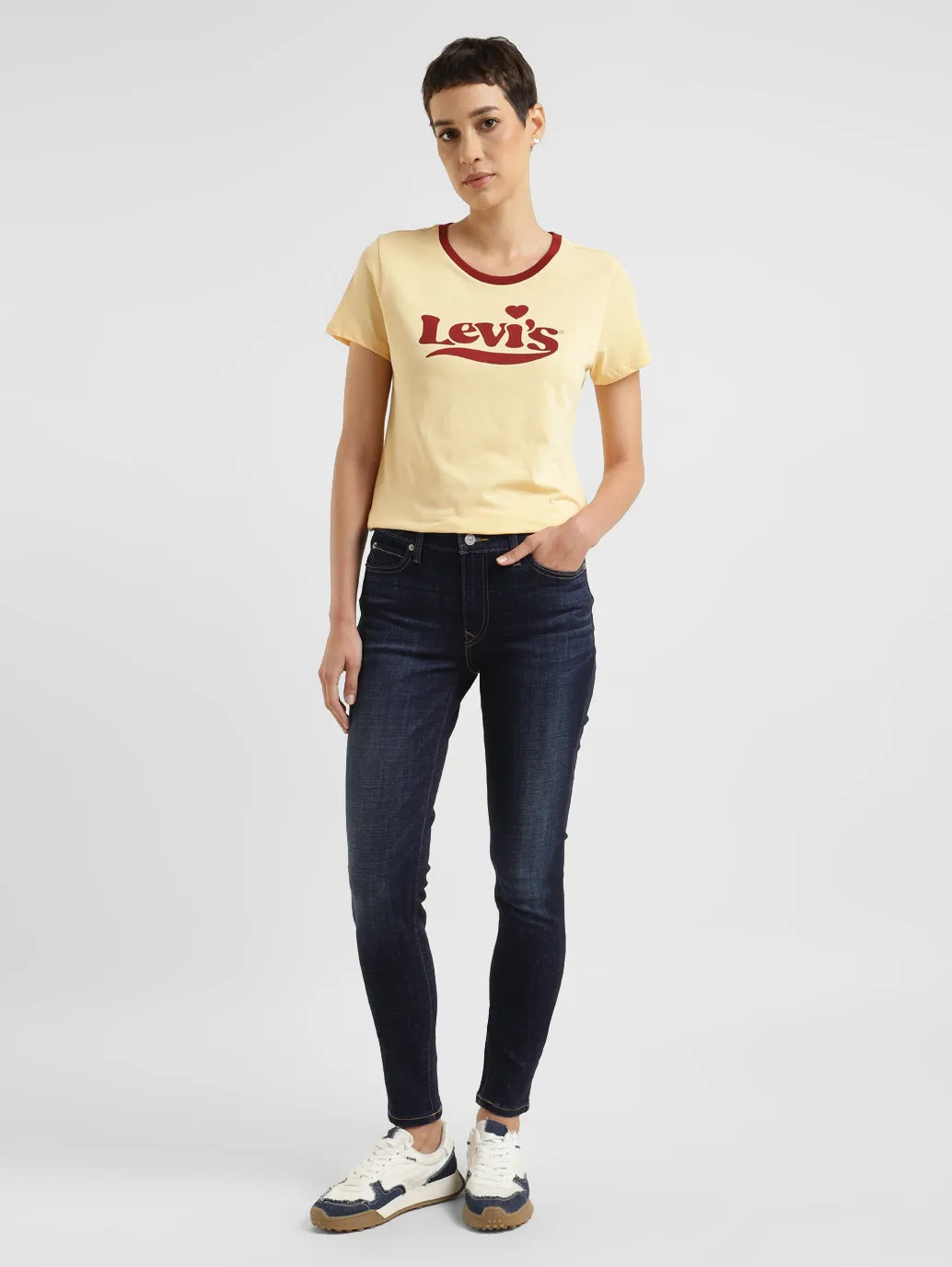 Women's 711 Blue Skinny Fit Mid Rise Jeans