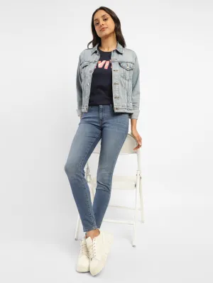 Women's 711 Blue Skinny Fit Mid Rise Jeans
