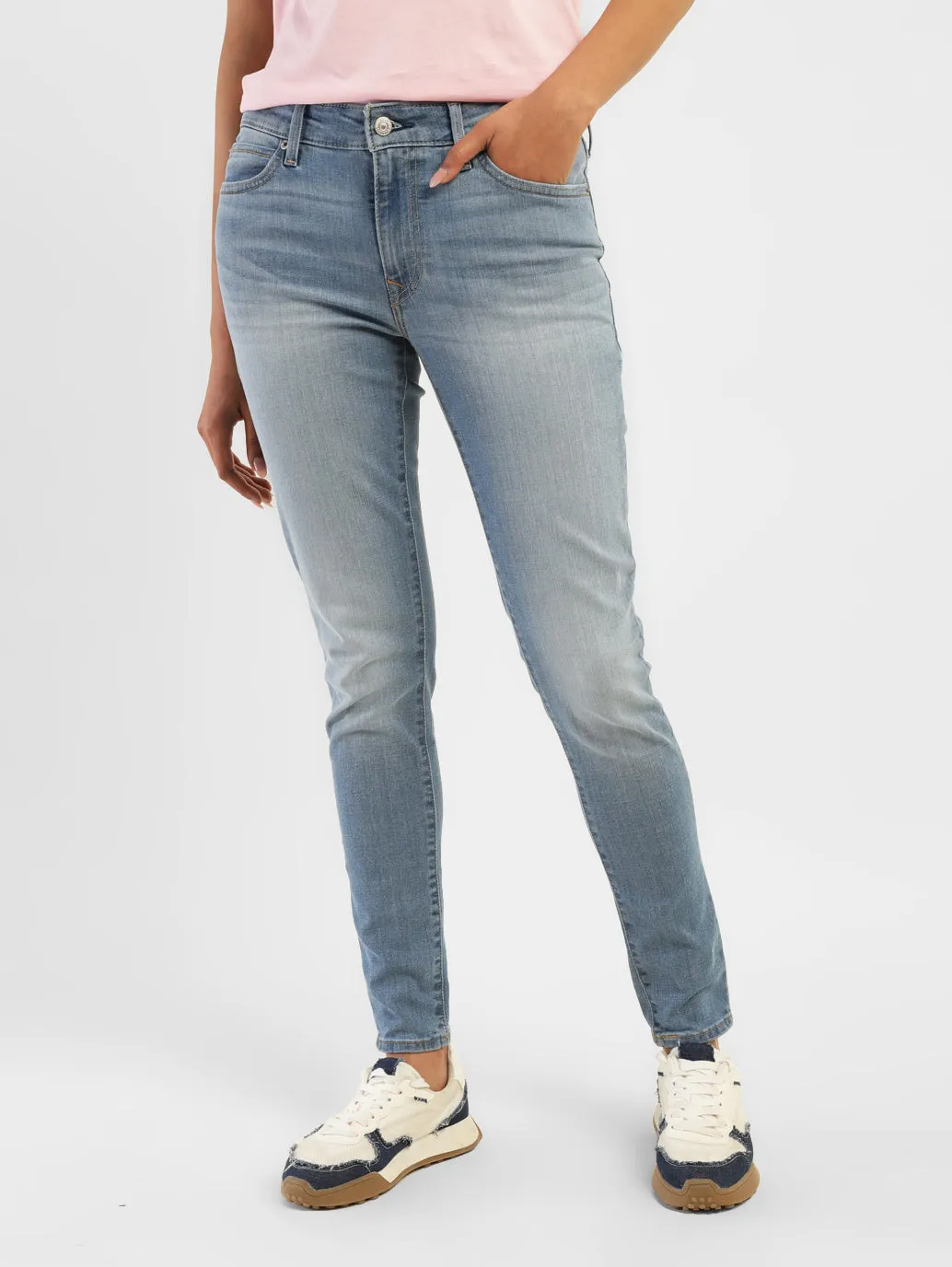 Women's 711 Blue Skinny Fit Mid Rise Jeans
