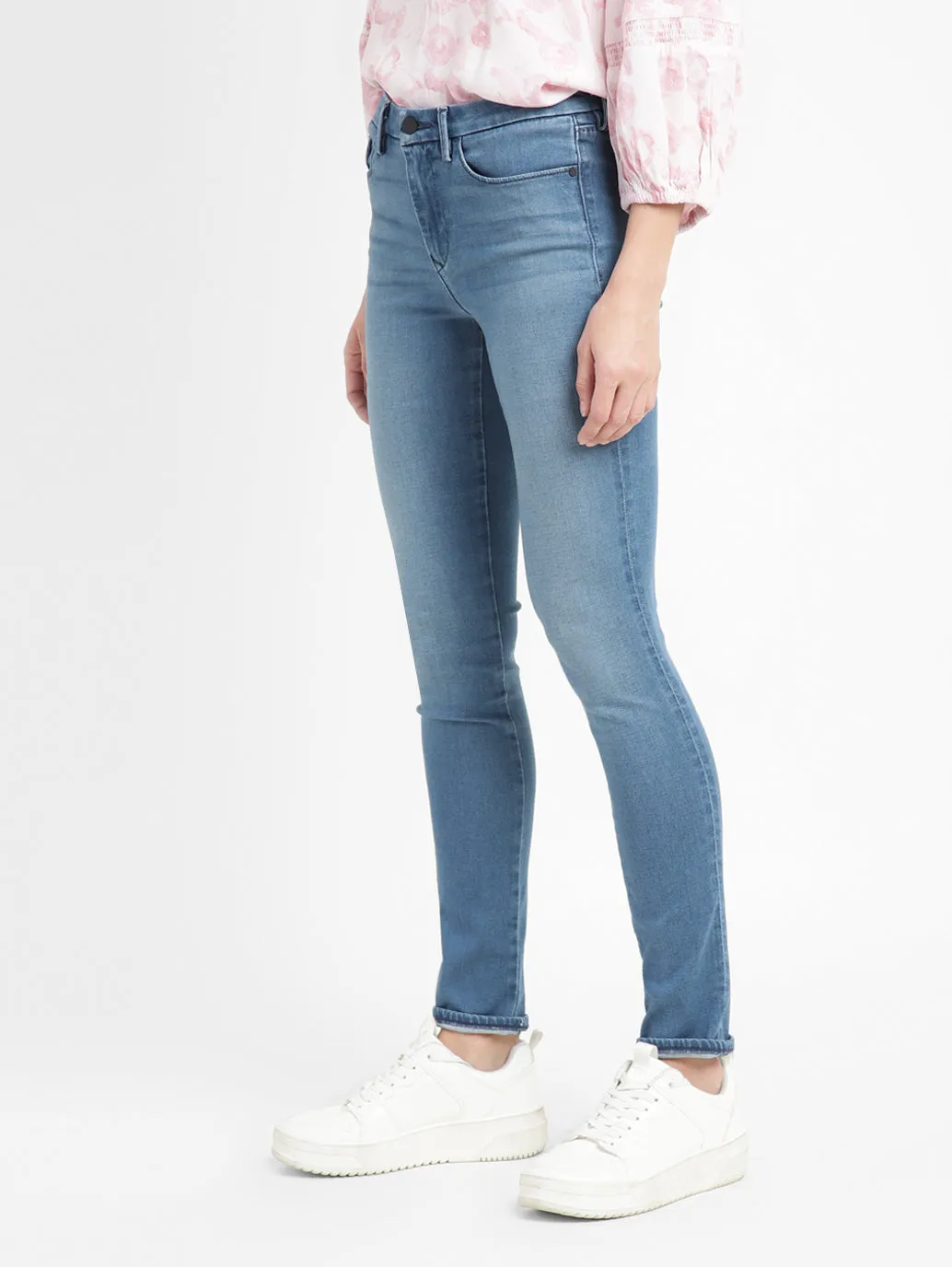 Women's 711 Blue Skinny Fit Mid Rise Jeans