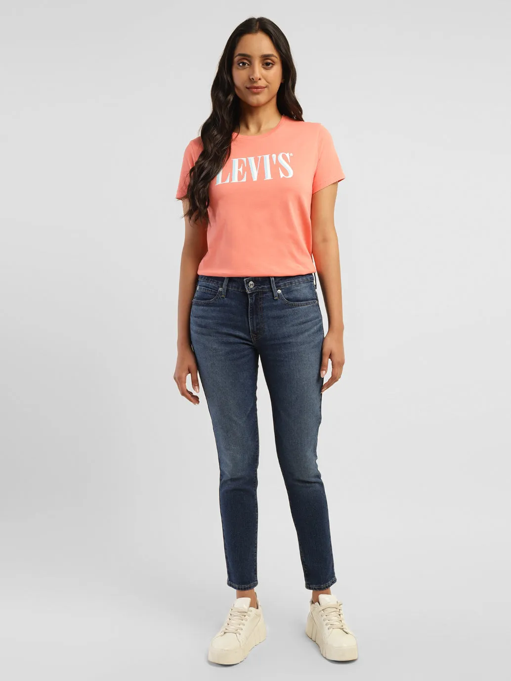 Women's 711 Blue Skinny Fit Mid Rise Jeans