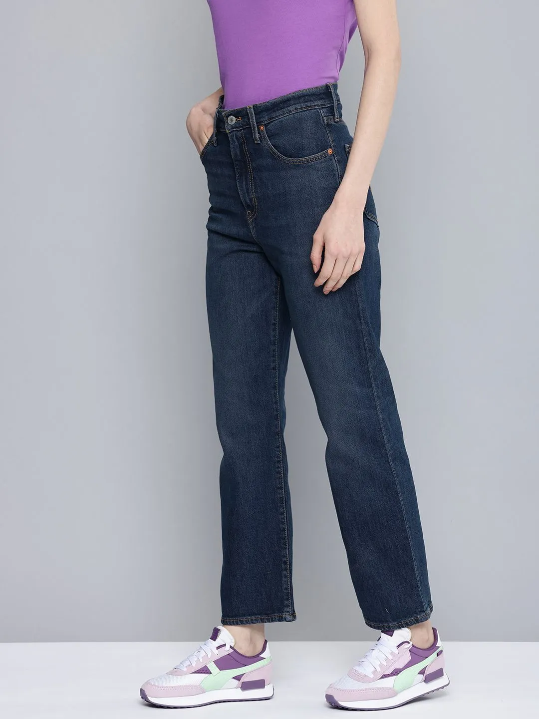 Women's 711 Blue Skinny Fit Mid Rise Jeans