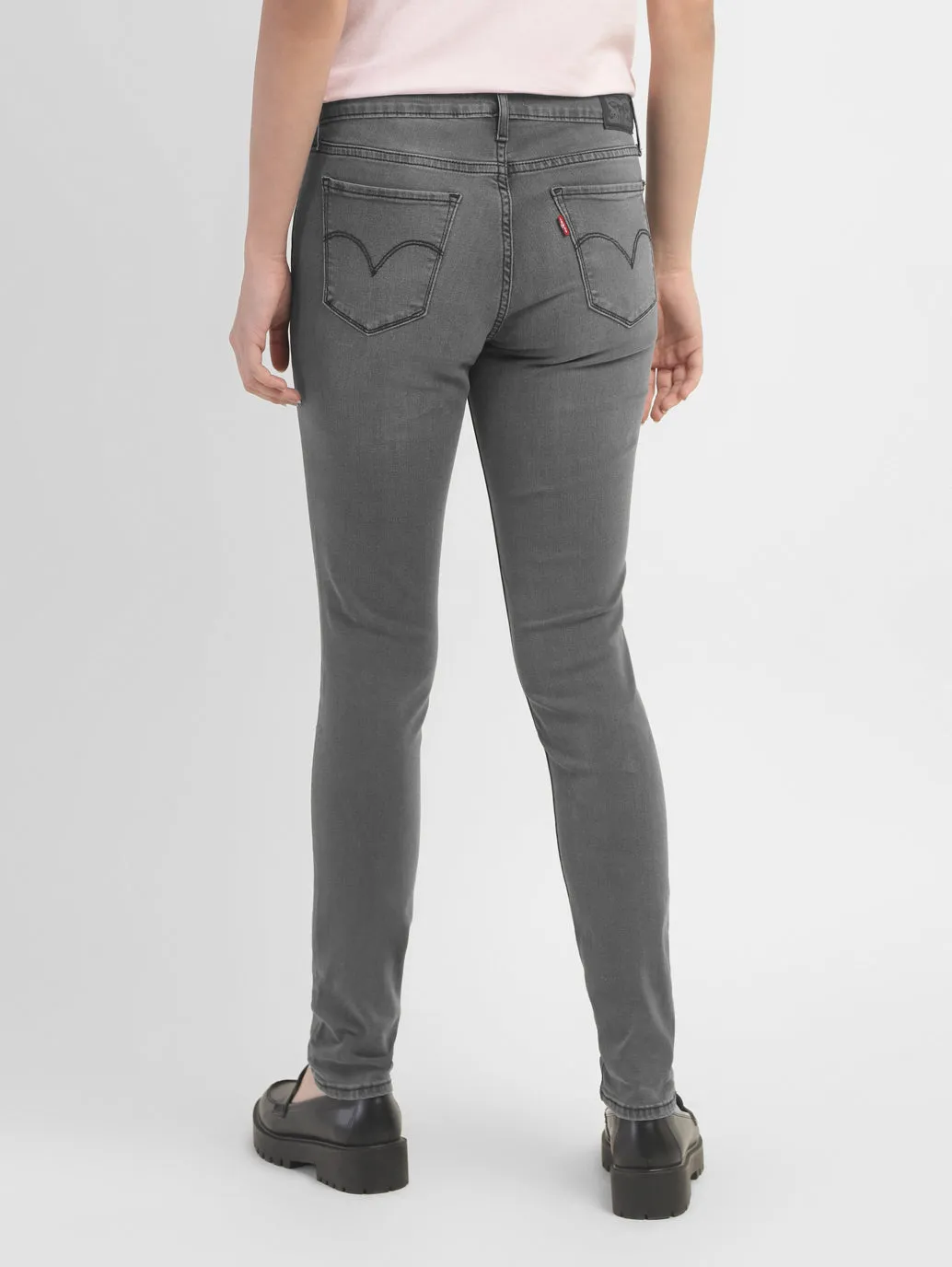 Women's 711 Grey Skinny Fit Mid Rise Jeans