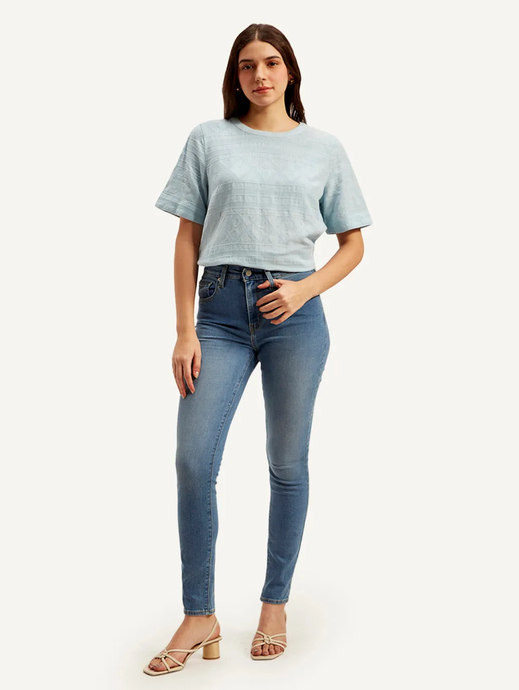 Women's 721 Blue Skinny Fit High Rise Jeans