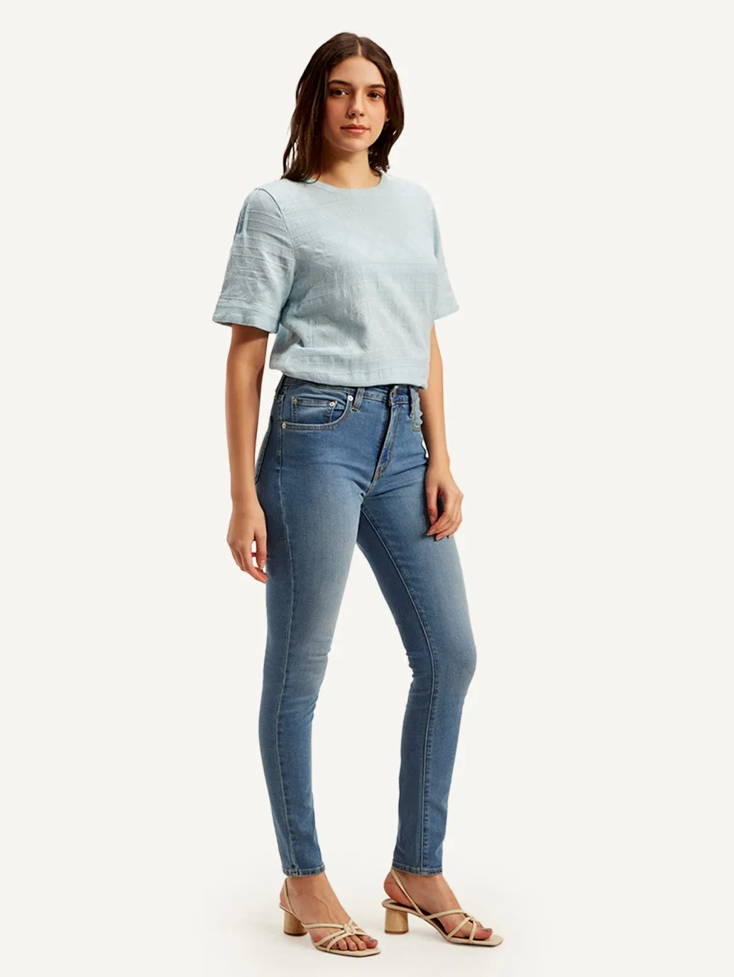 Women's 721 Blue Skinny Fit High Rise Jeans