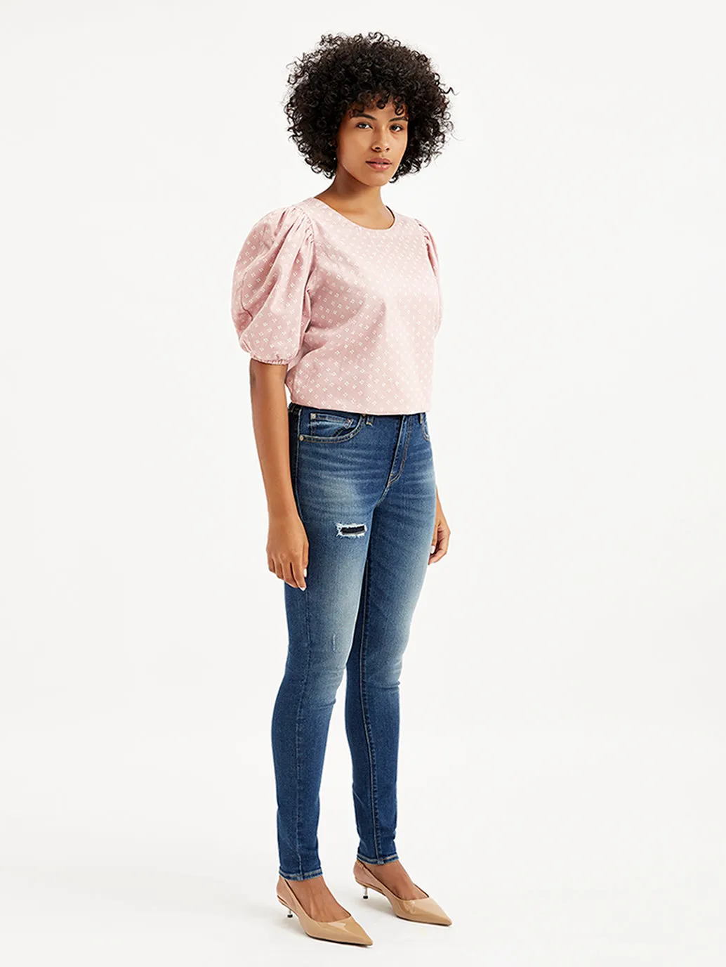 Women's 721 Blue Skinny Fit High Rise Jeans