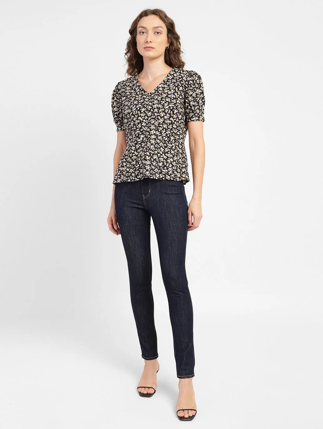 Women's 721 Blue Skinny Fit High Rise Jeans