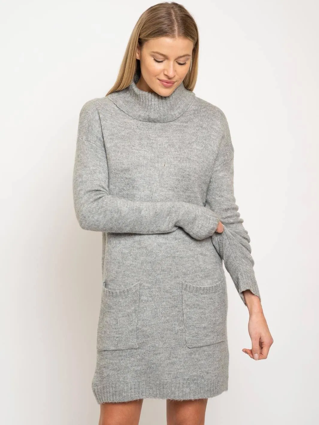 WOMEN'S GRAY SWEATER DRESS