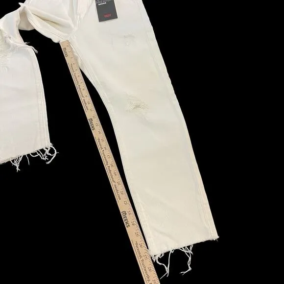 Women's Levi's 501 Wedgie White Denim Jeans new