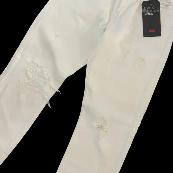 Women's Levi's 501 Wedgie White Denim Jeans new