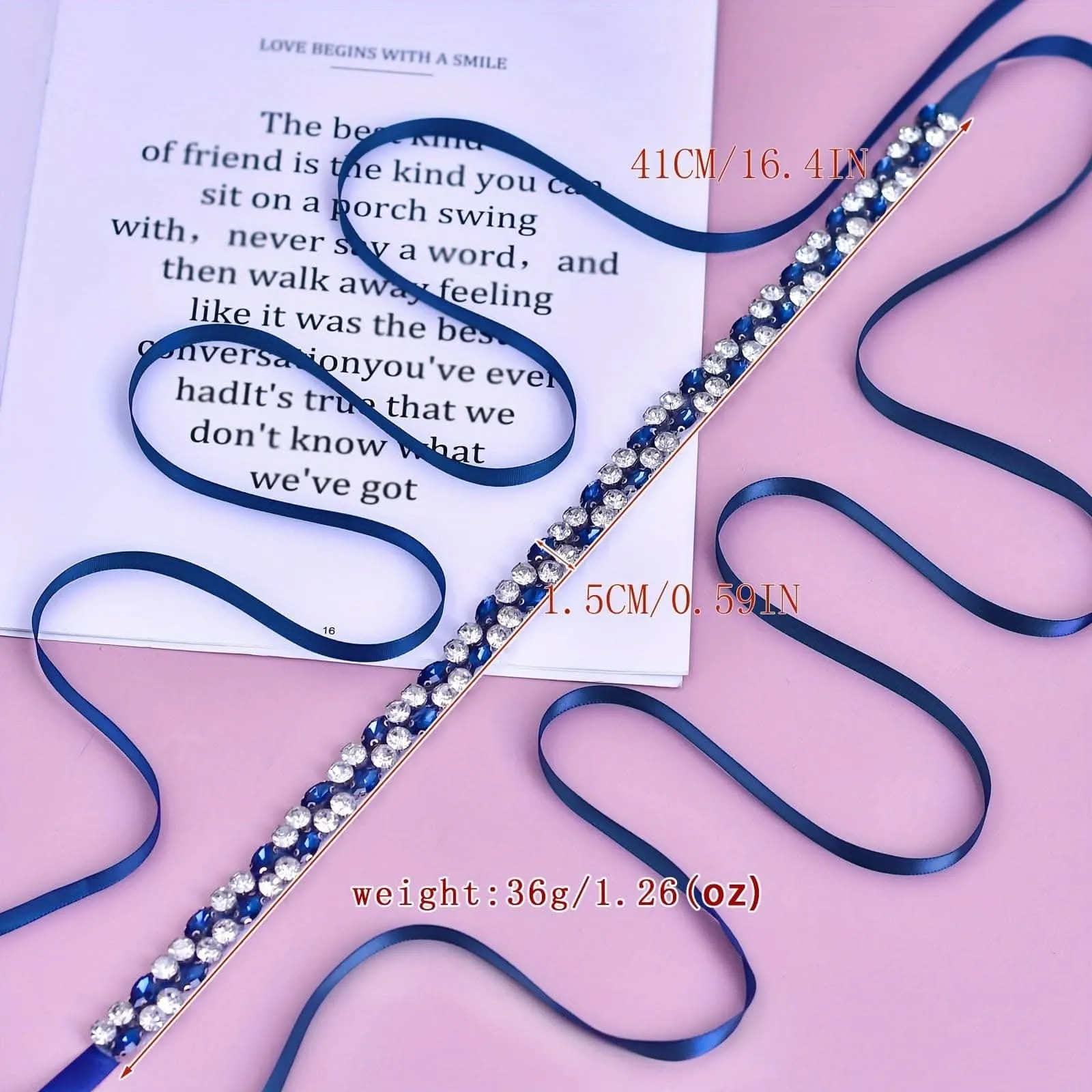 Women's Rhinestone Belt – Elegant Blue Thin Waist Accessory