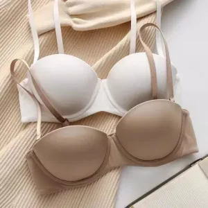 Women's Seamless Bras - Soft Underwear, Push Up, 1/2 Cup Bralette, Comfortable & Invisible