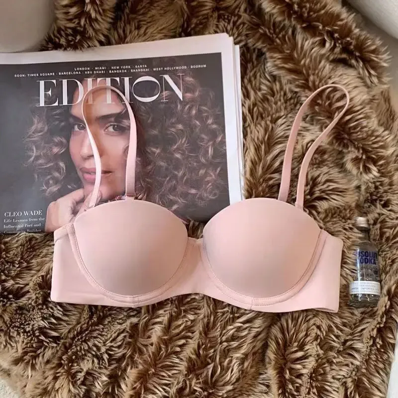 Women's Seamless Bras - Soft Underwear, Push Up, 1/2 Cup Bralette, Comfortable & Invisible