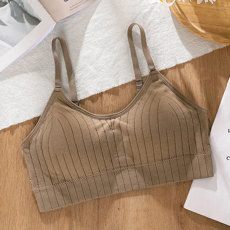 Women's Seamless Wireless Bralette - Padded Sleep Top - U-Shaped Back Sports Tube Top