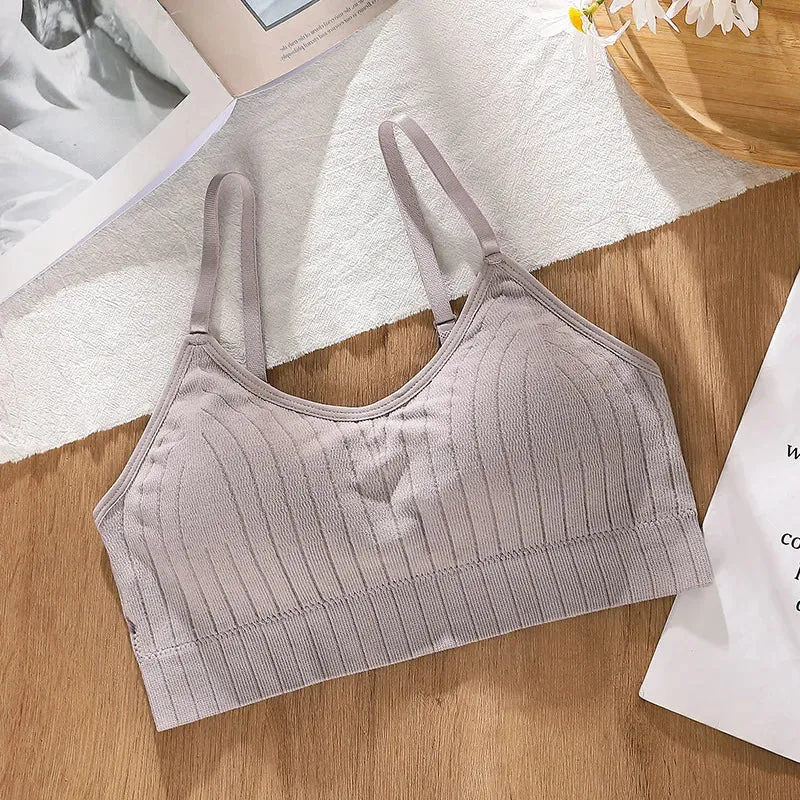 Women's Seamless Wireless Bralette - Padded Sleep Top - U-Shaped Back Sports Tube Top