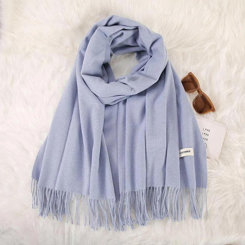 Women's Stylish Double-Sided Cashmere Tassel Scarf