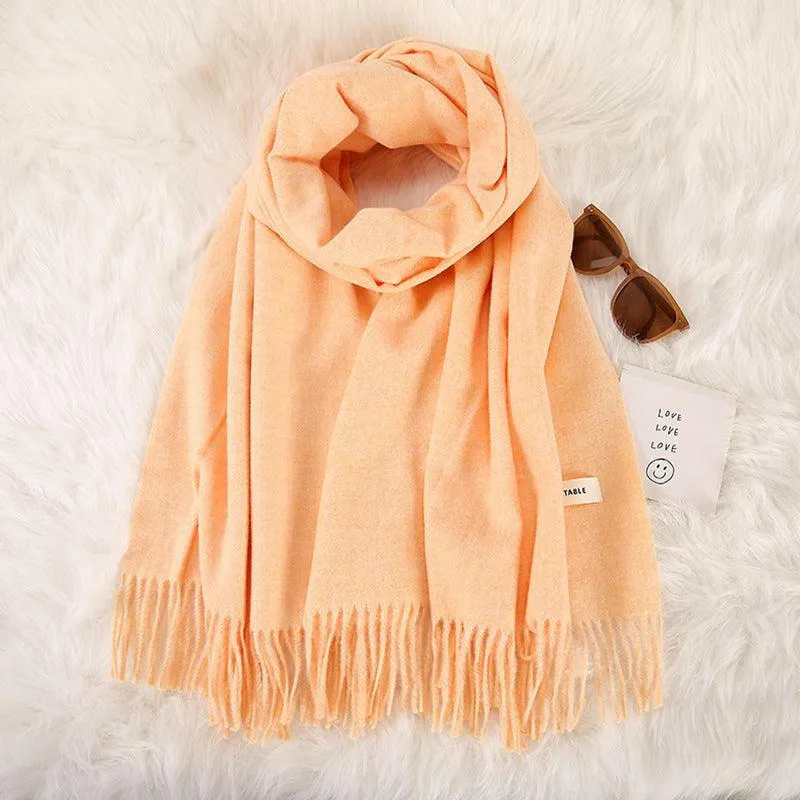 Women's Stylish Double-Sided Cashmere Tassel Scarf